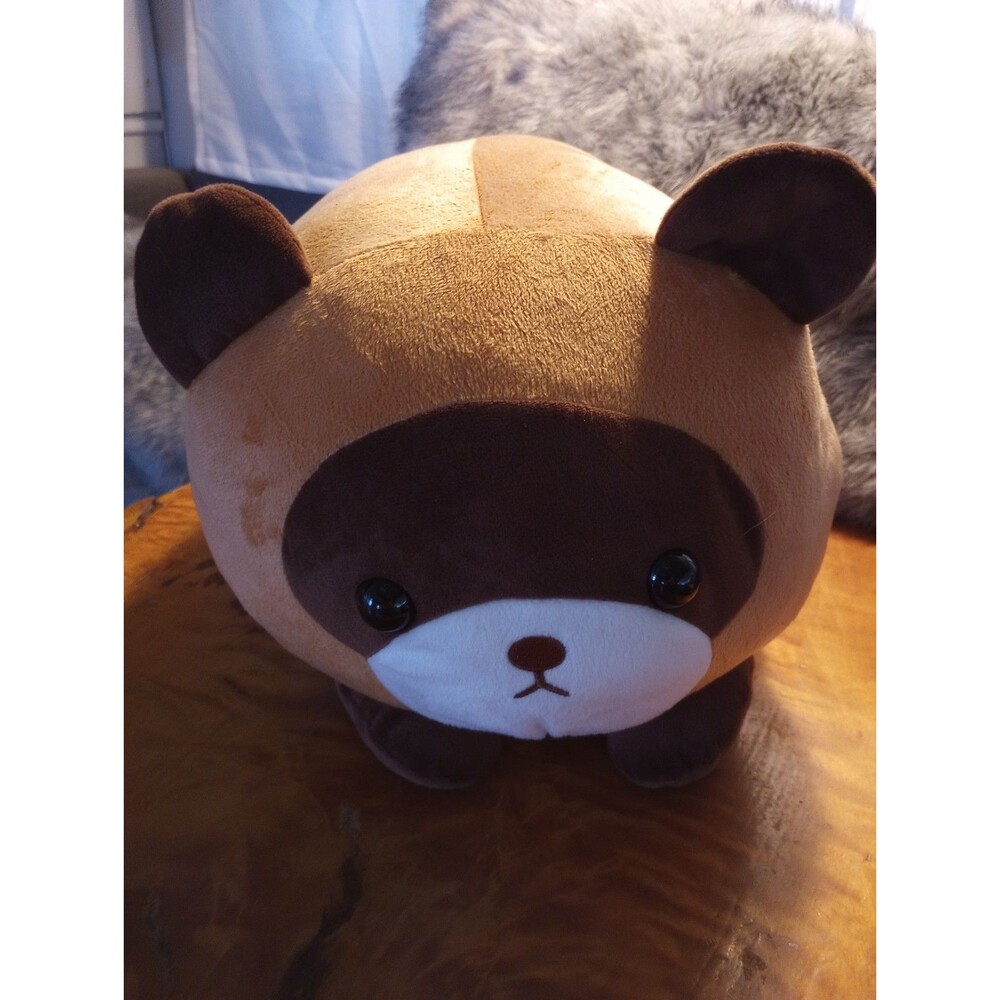 Round 1 2010 Japanese Amuse Raccoon Large Stuffed Plush Japan Washed Woolite